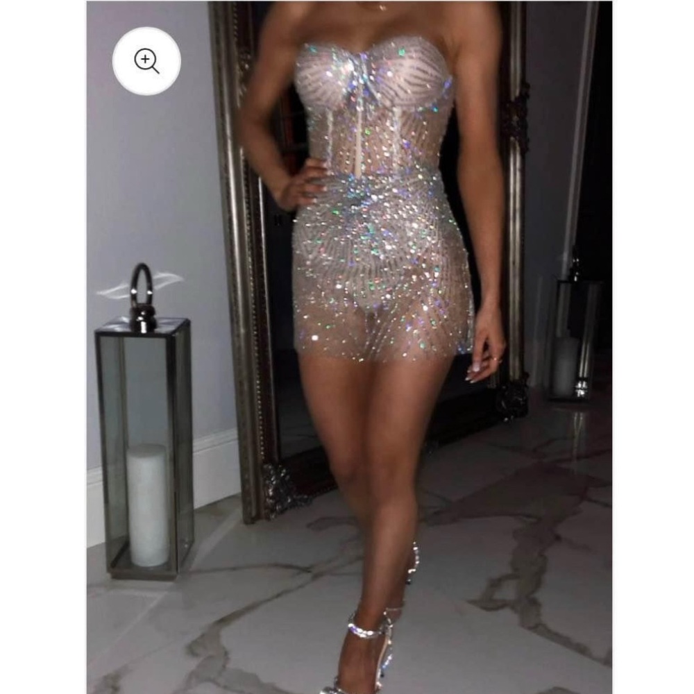 Seraphina Collection Silver Eternity Strapless Dress